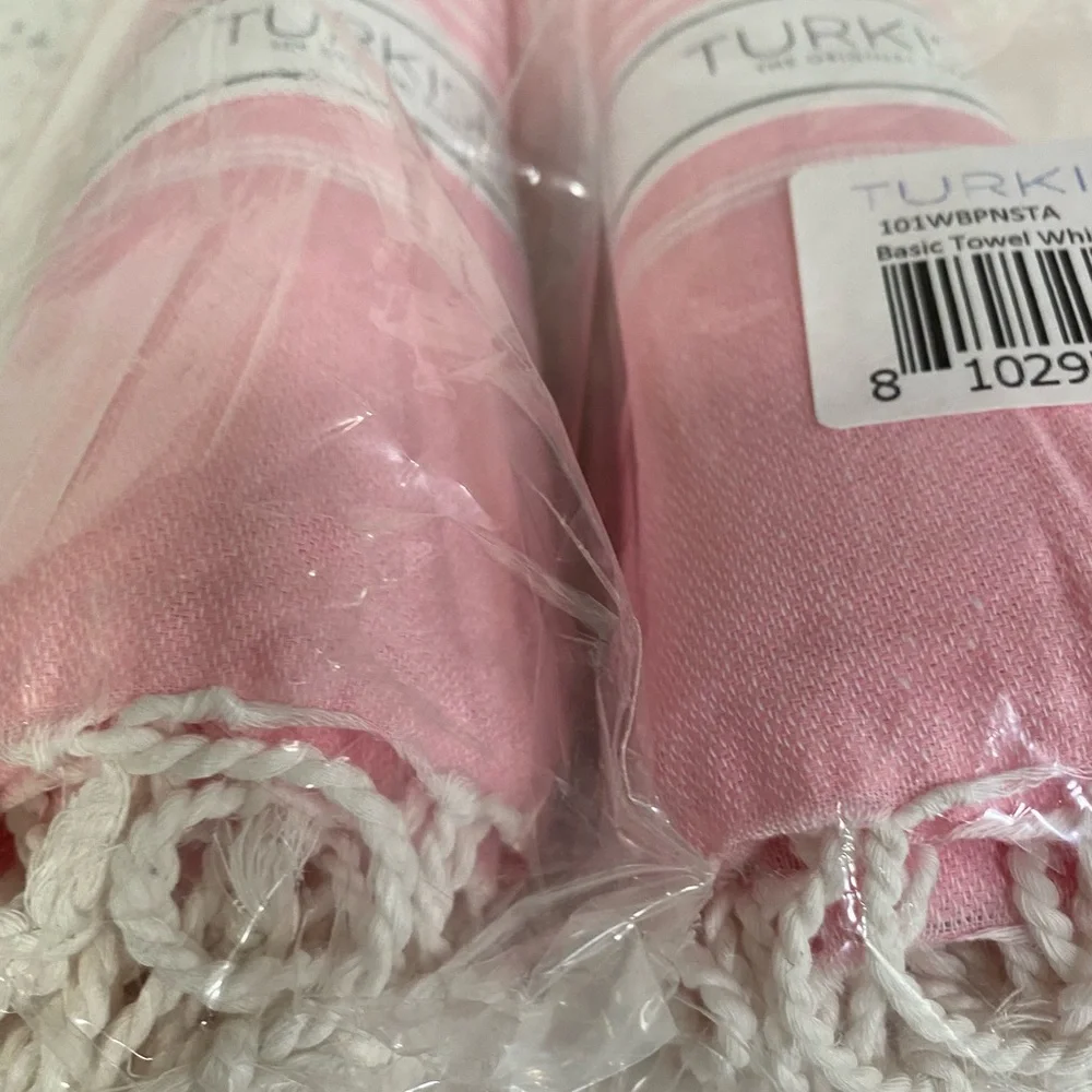 Turkish Towels White and Baby Pink